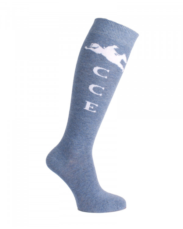 Chaussettes d'équitation Champion CCE Complet jean clair blanc