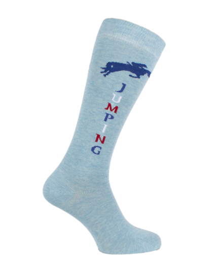 Chaussettes d'équitation Champion jumping tricolores turquoise clair chiné