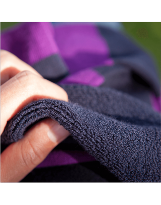 Détail de l'intérieur des chaussettes d'équitation molletonnées Tricolore