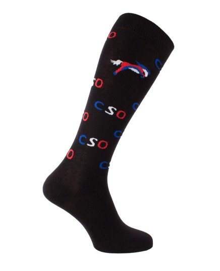 Chaussettes d'équitation CSO'lala Noir Bleu blanc rouge