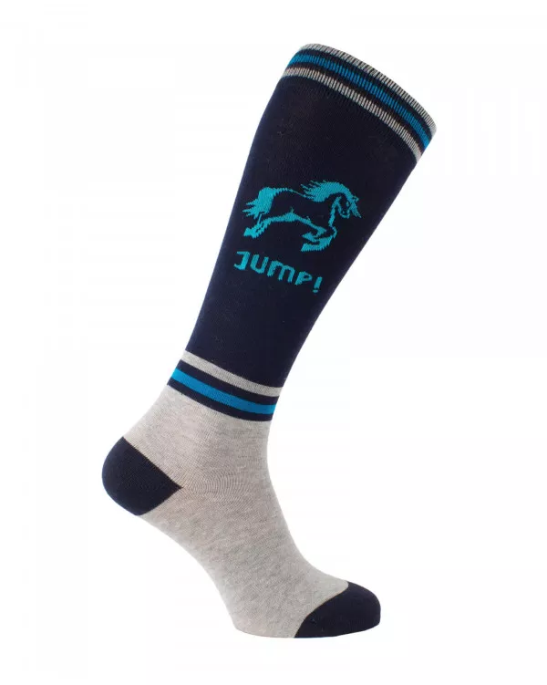 Chaussettes d'équitation Jumping en bleu marine et gris Chaussettes d'équitation Jumping en bleu marine et gris