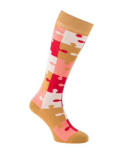 Chaussettes d'équitation Puzzle camel