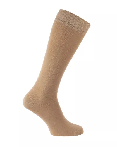 Chaussettes d'équitation unies en coton beige