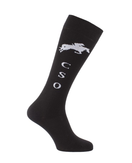 Chaussettes d'équitation Champion CSO noir et blanc