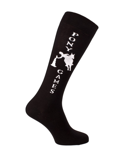 Chaussettes d'équitation Champion Pony Games noir et blanc
