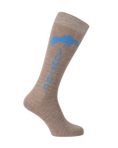 Chaussettes d'équitation Champion Jumping Marron Chiné Turquoise