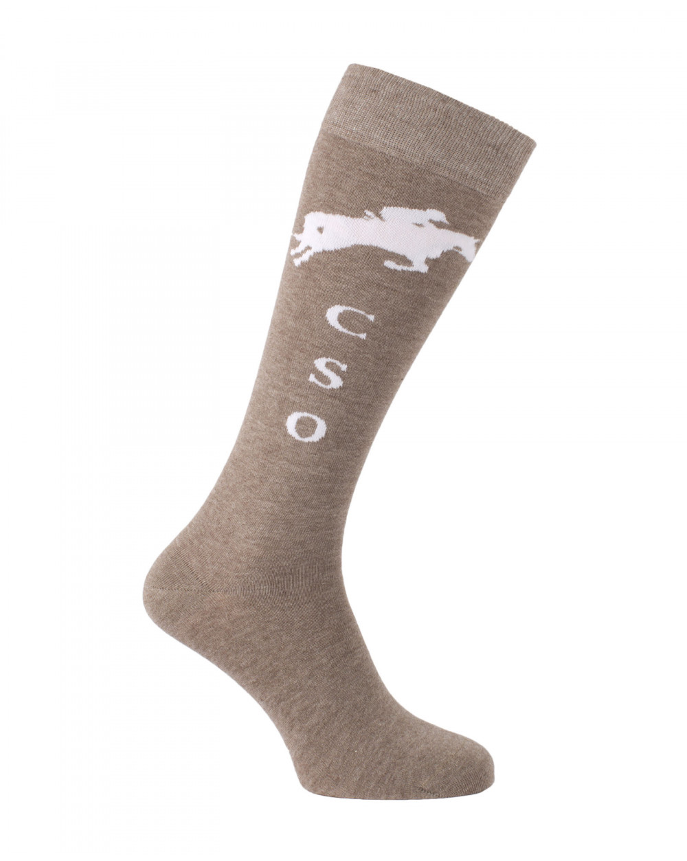 Chaussettes d'équitation Champion CSO Marron chiné et Blanc