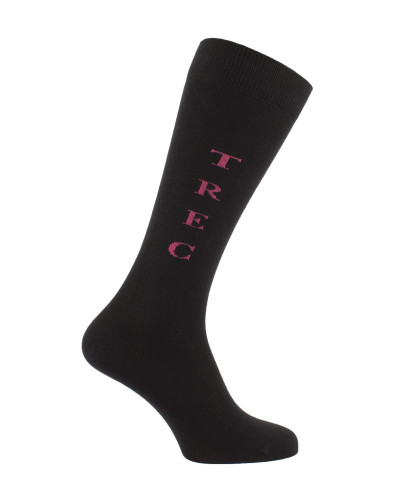 Chaussettes d'équitation TREC Noir et Fuchsia