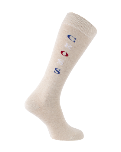 Chaussettes d'équitation Cross Ecru et Tricolore