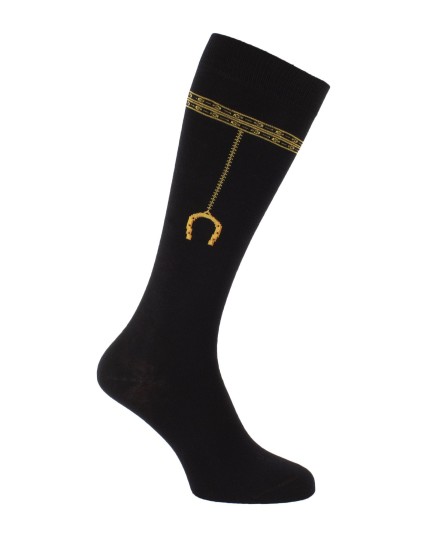 Chaussettes d'équitation pendentif fer a cheval noir