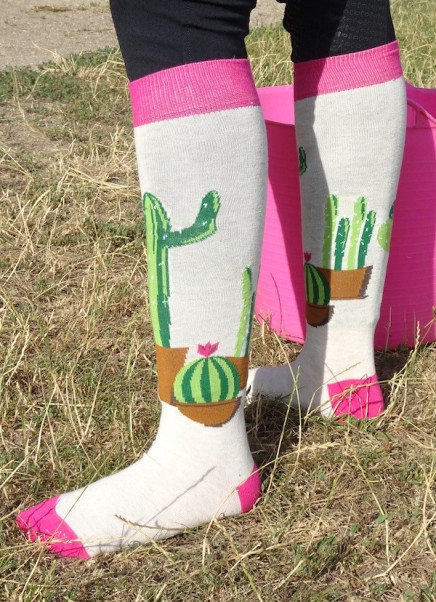 Chaussettes d'équitation Cactus en situation pieds