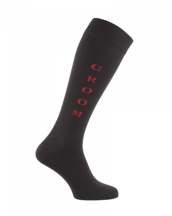 Chaussettes d'équitation Groom en noir et rouge