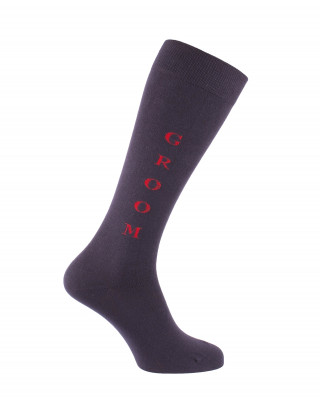 Chaussettes d'équitation Groom en marine et rouge