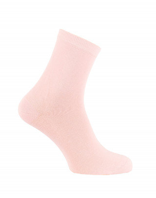 Chaussettes unies en coton rose