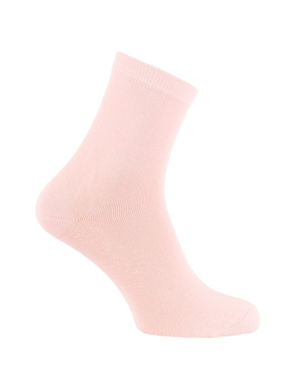 Chaussettes unies en coton rose