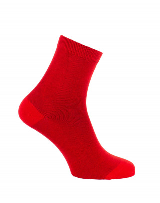 Chaussettes unies en coton Rouge