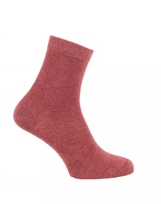 Chaussettes unies en coton vieux rose