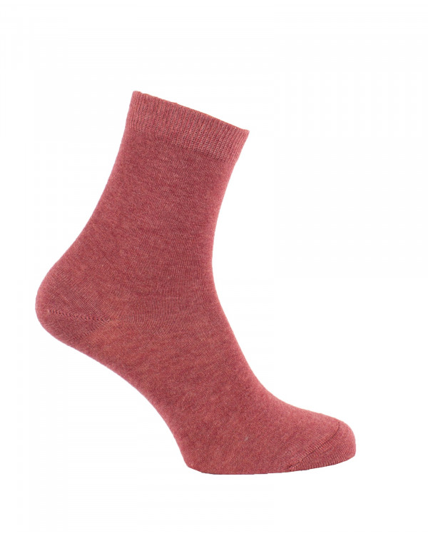 Chaussettes unies en coton vieux rose