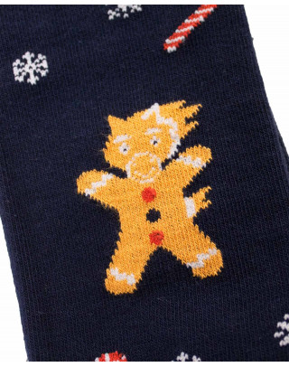 Chaussettes d'équitation Noël Poney de pain d'épices détail