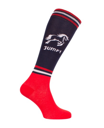 Chaussettes d'équitation Jumping en tricolore (bleu, blanc et rouge)