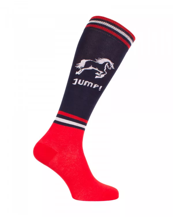 Chaussettes d'équitation Jumping en tricolore (bleu, blanc et rouge)