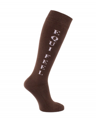 Chaussettes d'équitation Equifeel en brun et blanc