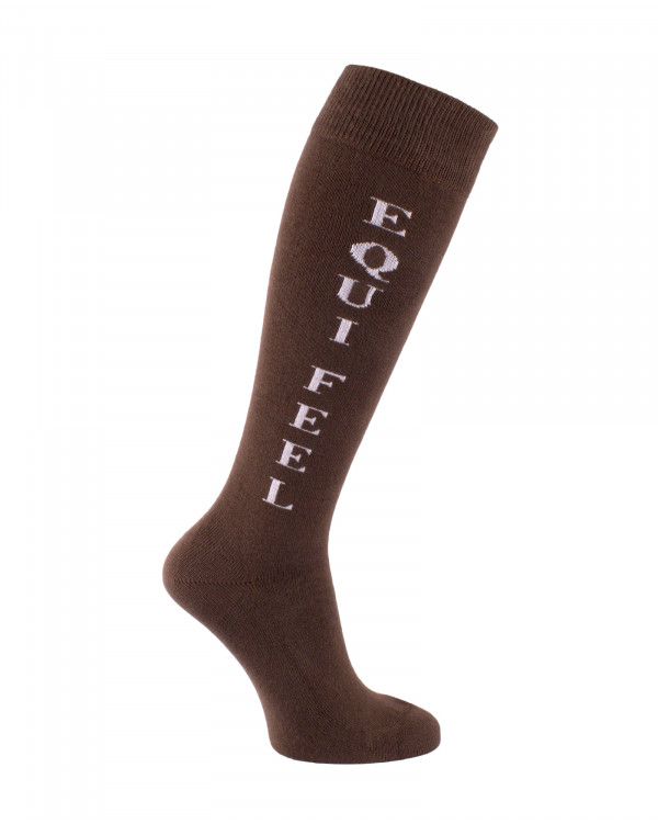 Chaussettes d'équitation Equifeel en brun et blanc