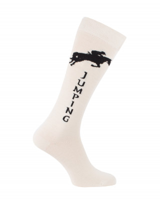 chaussettes équitation champion Jumping Ecru chiné Noir