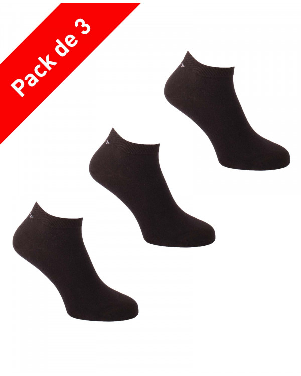 Lot de 3 paires de chaussettes sneakers noir
