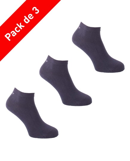 Lot de 3 paires de chaussettes sneakers bleu marine