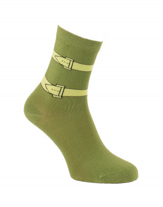 Chaussettes Brides vert kaki et vert anis