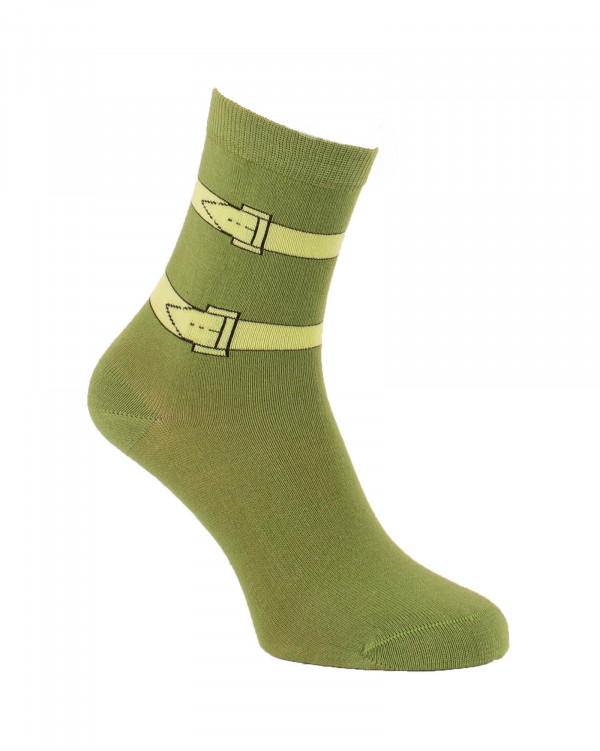 Chaussettes Brides vert kaki et vert anis