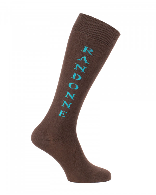 Chaussettes d'équitation Randonne brun et turquoise