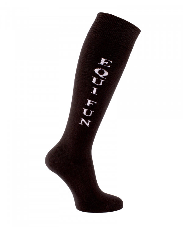 Chaussettes d'équitation Equifun noir et blanc