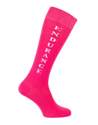 Chaussettes d'équitation Endurance en rose fuchsia
