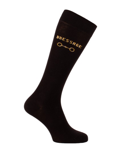Chaussettes d'équitation Dressage - Dress'More en noir et jaune
