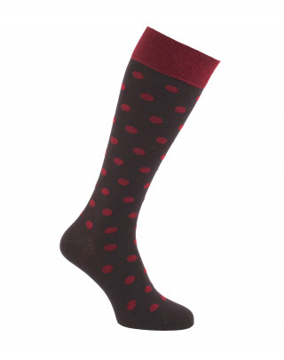 Chaussettes d'équitation à Pois noir et bordeaux