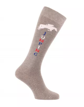 Chaussettes d'équitation Champion Jumping gris chiné foncé tricolore