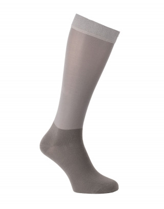 chaussettes équitation fines pour bottes serrées gris moyen pied gris foncé
