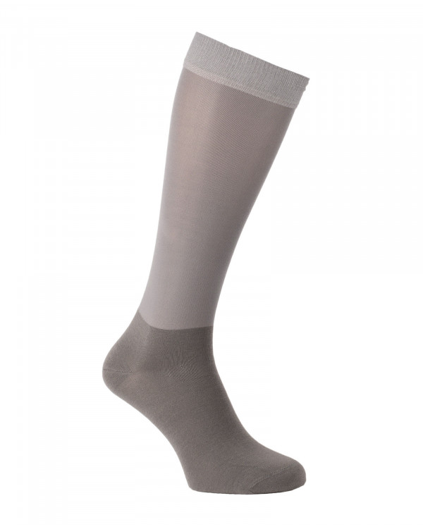 chaussettes équitation fines pour bottes serrées gris moyen pied gris foncé