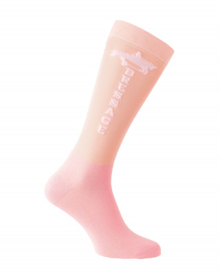 Chaussettes d'équitation fines en nylon rose pastel et blanc