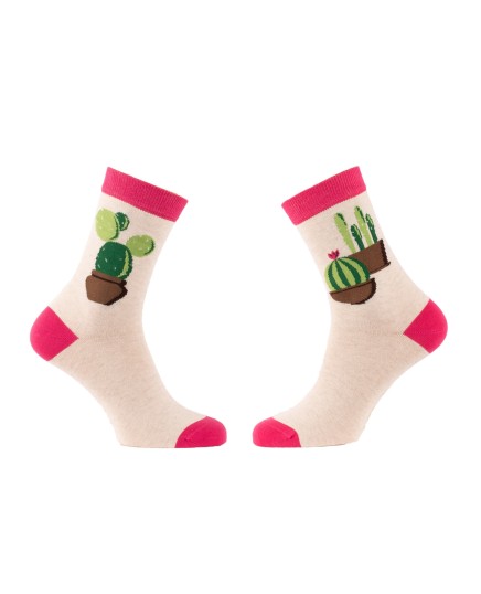chaussette beige cactus