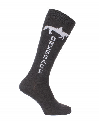 Chaussettes d'équitation Champion Dressage gris anthracite blanc