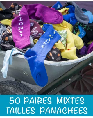 Pack of 50 pairs of mixed riding socks - end of collections - mixed sizes
