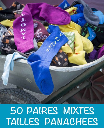 Lot de 50 paires de chaussettes d'équitation mixtes tailles panachées
