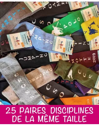 Lotto 25 paia di calze da equitazione con discipline - collezioni passate