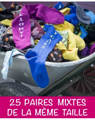 Brouette lot de 25 paires de chaussettes équitation mixtes