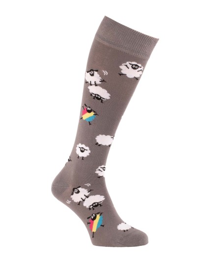 Chaussettes cavalier mouton gris foncé profil