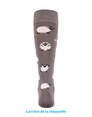Chaussettes cavalier mouton gris foncé arrière