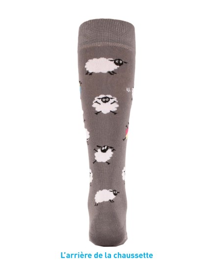 Chaussettes cavalier mouton gris foncé arrière